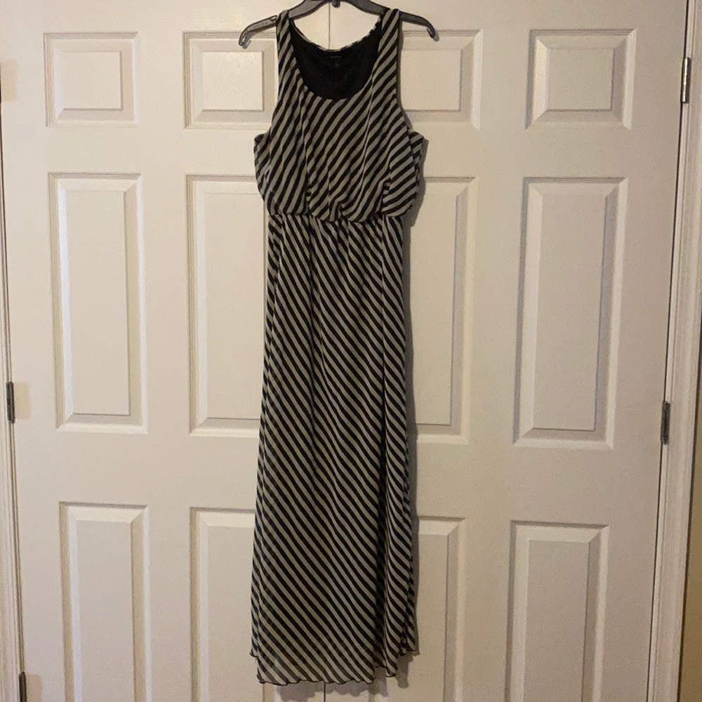 Black and off white striped Maxi dress